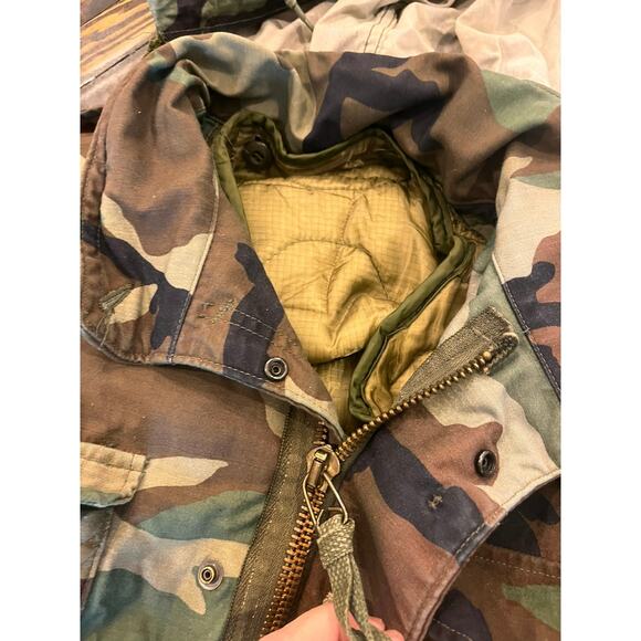 US Military Camo Hooded Jacket Men Medium Hunting Utility Tactical Work Outdoor - Picture 13 of 16